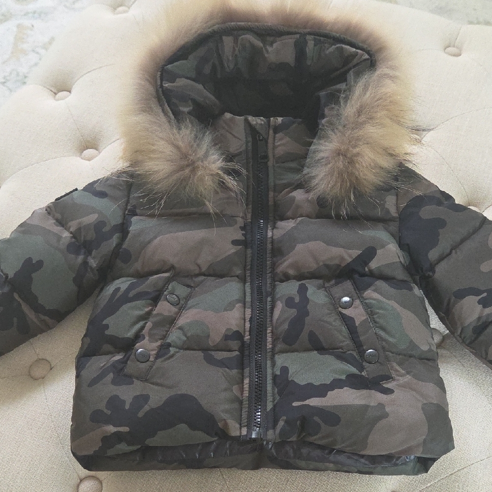 SAM Infant Boys Camo Jacket with real fur